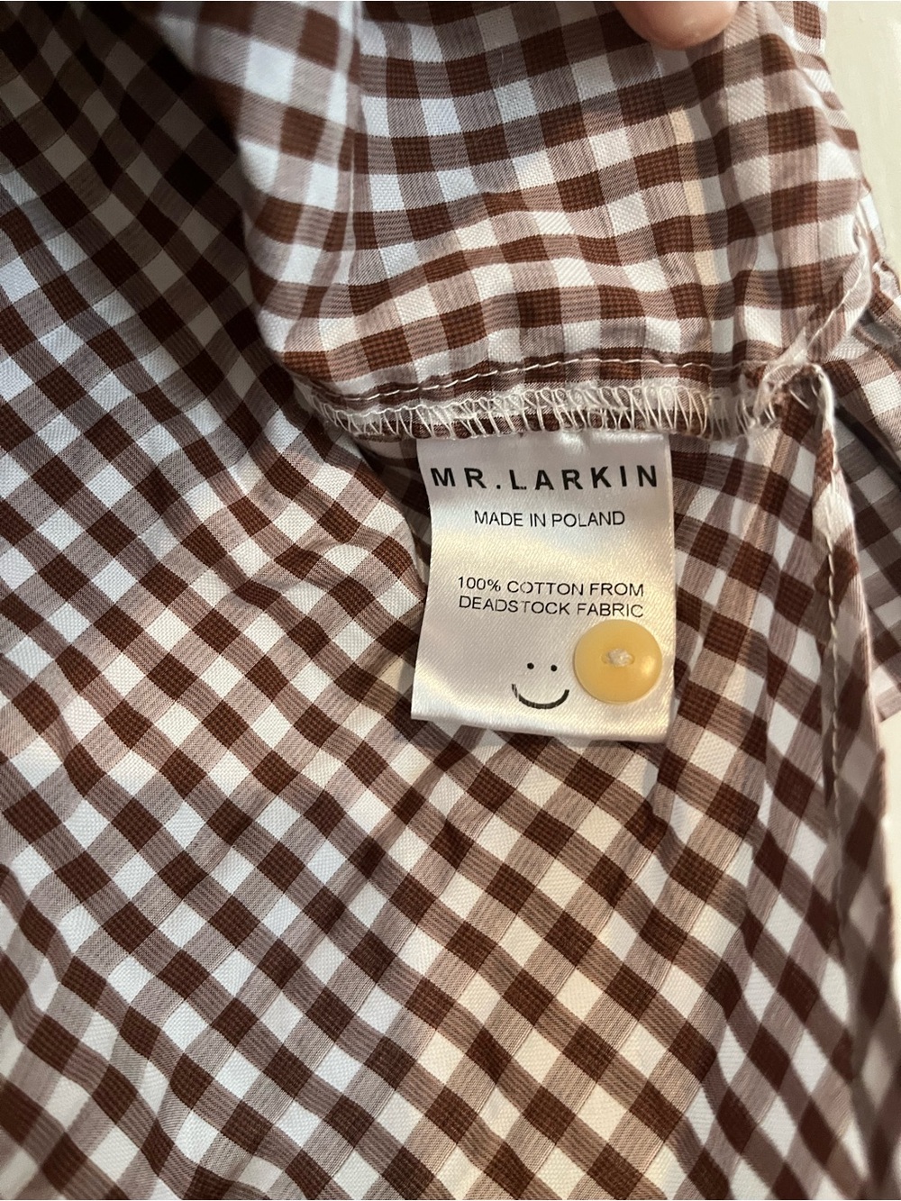 Mr. Larkin Gingham Ruffle-Collar Blouse - Picture 5 of 5